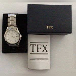 MEN’S TFX (BULOVA) STAINLESS STEEL WATCH with WHITE ROUND DIAL